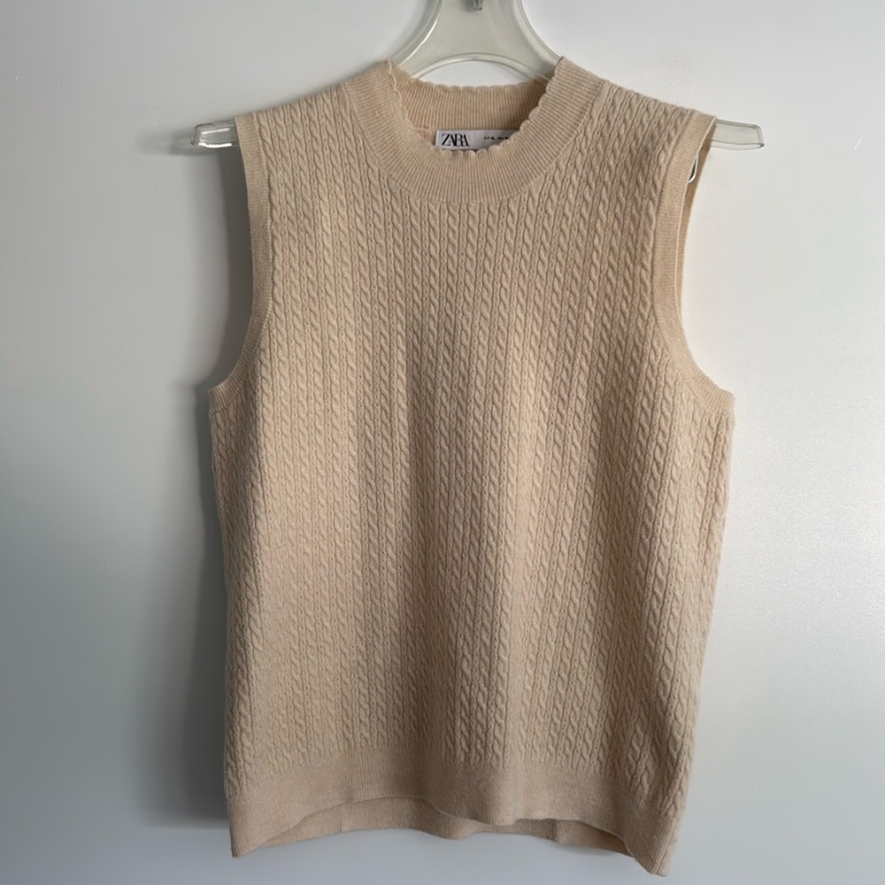 Zara sleeveless mock neck cropped sweater vest - XL